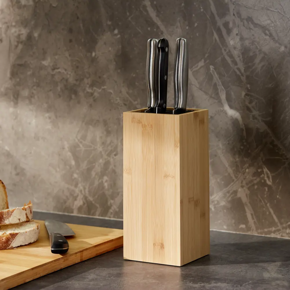 Подставка для ножей Delinia 10.3x32x10.3 см бамбук Santreyd STLM-2085903 - Вид №7