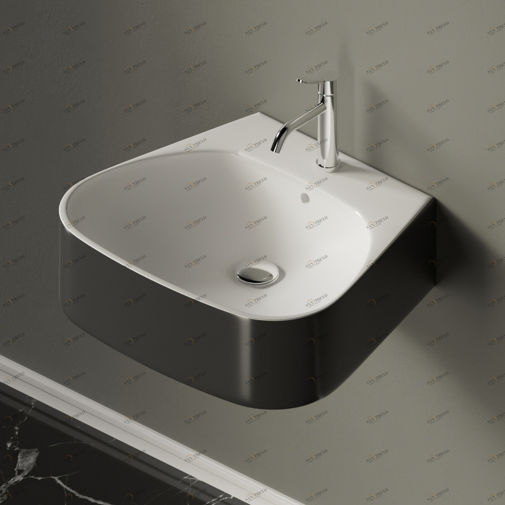 ACER08951RZG Подвесная раковина настенная прямоугольная Agape Pear серая