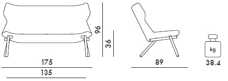 2-местный огнестойкий тканевый диван Kartell FOLIAGE ARCH-00099664 - Вид №29