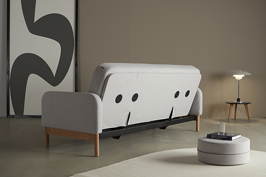 Диван Ronia с матрасом Comfort Spring Button, ножками из дуба и защитным чехлом, светло-серый Innovation Living RONIA517 - Вид №4