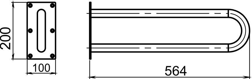 Двойной поручень Novaservis Metalia Help R6660.44 хром R666044 - Вид №1