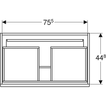 869557000 Шкафчик для встраиваемой раковины Geberit Renova Plan, с одним выдвижным и одним внутренним выдвижным ящиком Geberit  - Вид №26