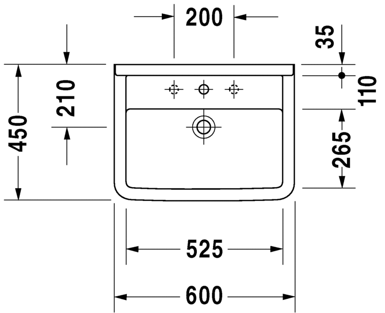 0300600000 Подвесная раковина настенная овальная Duravit Starck 3 - Вид №6
