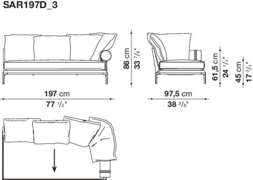 Угловой диван из ткани B&B Italia Атолл ARCH-00091854 - Вид №43