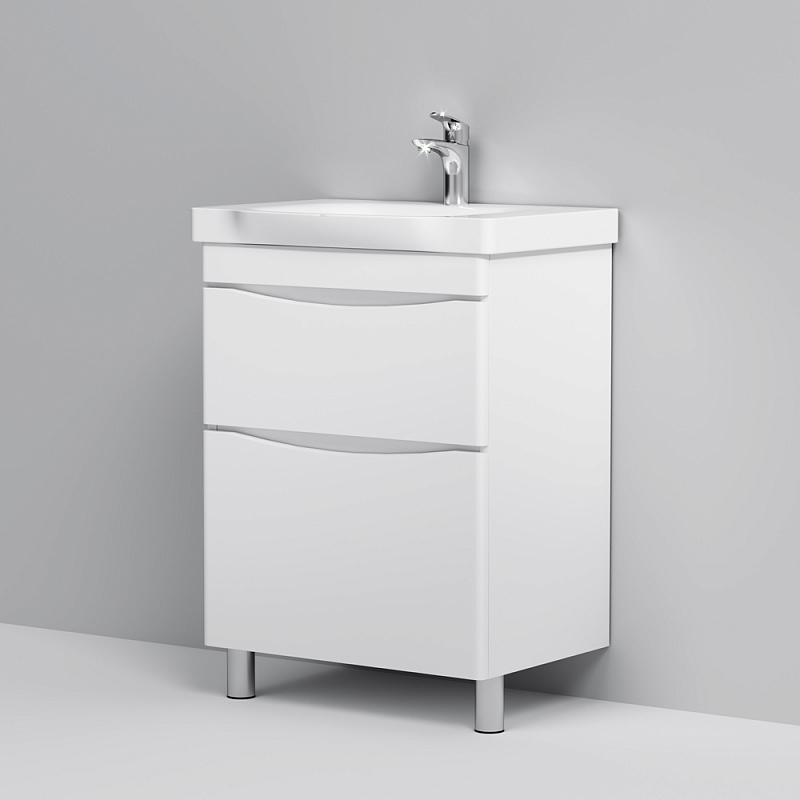 M80FSX0652WG База под раковину напольная 65 см 2 ящика белый глянцевая шт AM.PM Like - Вид №3