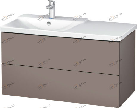 LC625104343 Тумбочка подвесная L-Cube #LC6251 1020 x 481 мм Базальт матовый, декор Duravit