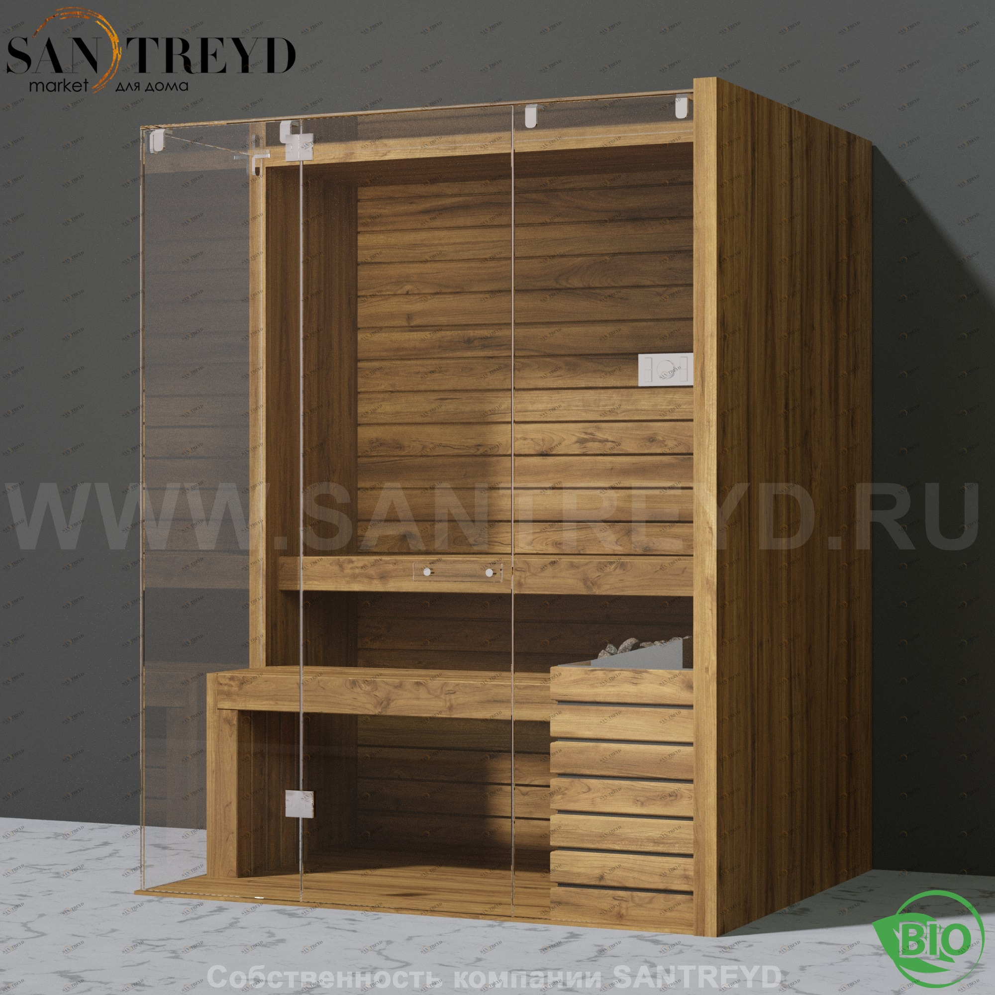 Effegibi SKY CORNER 45 BI55410022 Био-сауна. Мощность: 4,5 кВт макс. Размеры: длина 170 см, ширина 130 см. Отделка: осина термообработанная.