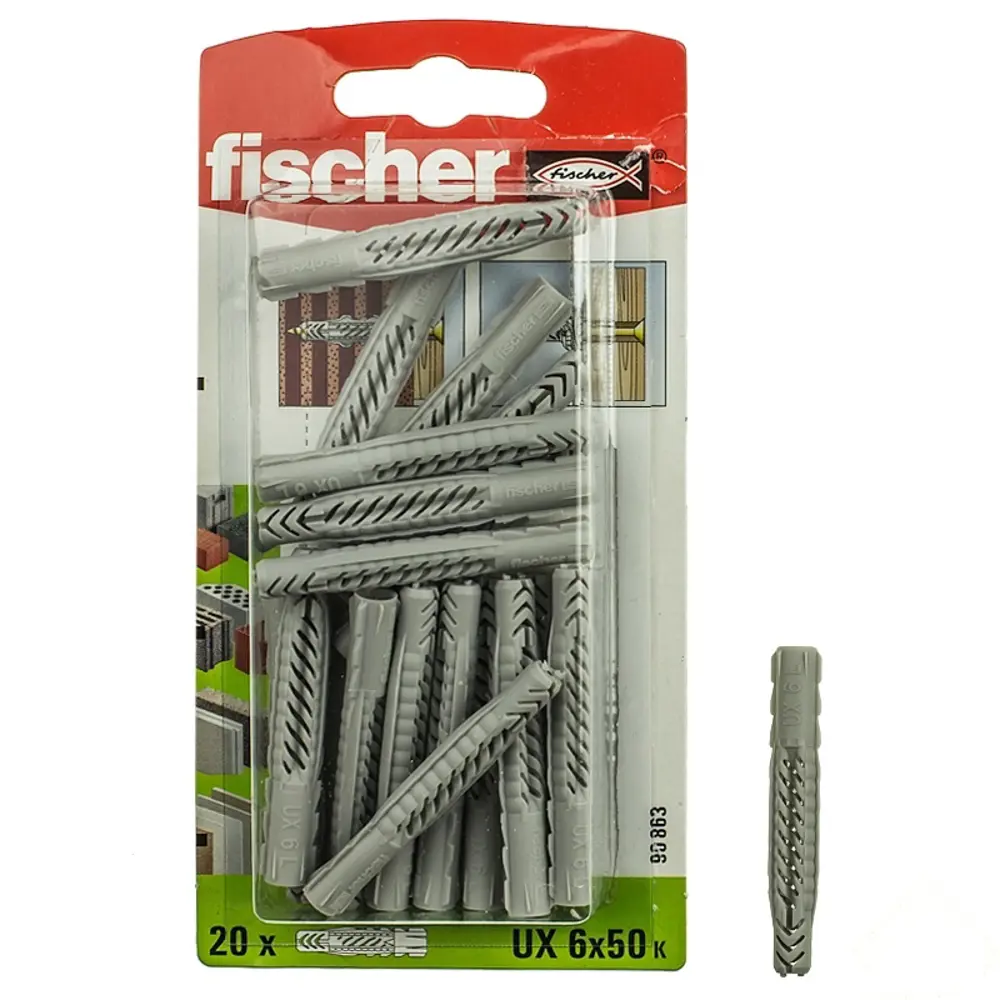 Дюбель универсальный Fischer UX без кромки 6x50 мм нейлон 20 шт. 12458801 STLM-2013047 