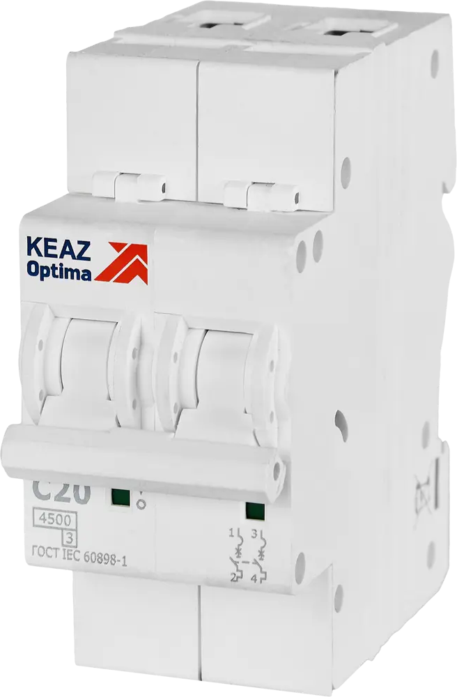 Автоматический выключатель КЭАЗ Opti Din BM63 2P 20А для надежной защиты электросети 89206658