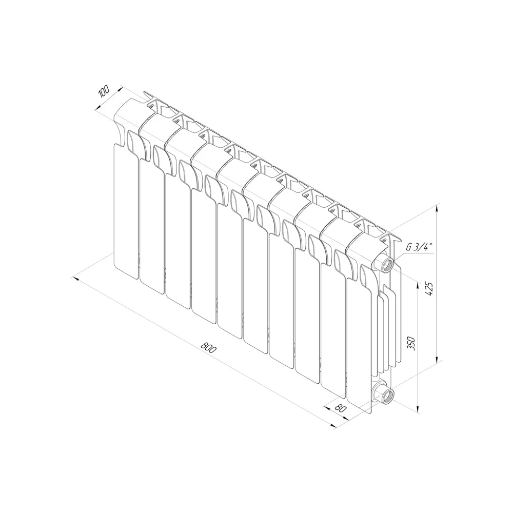 RIFAR Monolit 350 - биметаллический радиатор для систем отопления 13313874 STLM-0941053 - Вид №8