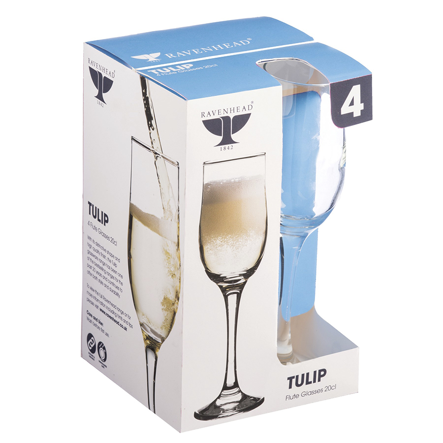 R0041.294 Набор из 4 бокалов-флейт tulip 200 мл Ravenhead  - Вид №4
