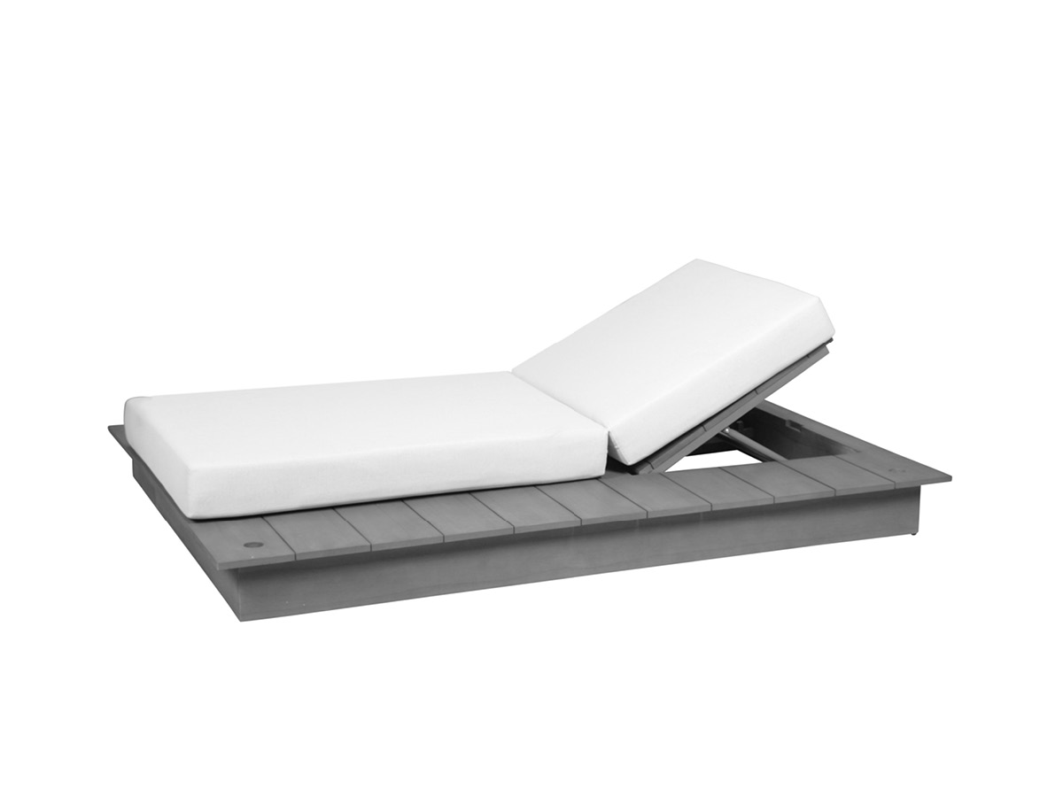 72.00.0719 Односпальная кровать La Villa кушетка справа серый камень с обивкой Mbm 