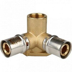 Тройник угловой настенный STOUT 20х1/2"х20 ВР под пресс