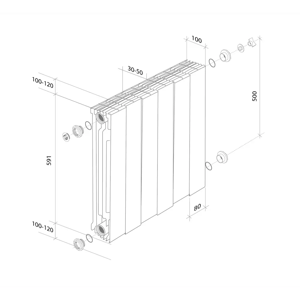 Royal Thermo Pianoforte 500 - дизайн-радиатор с фортепианными клавишами в белом цвете 81979215 STLM-0016442 - Вид №6
