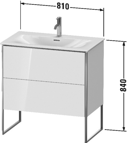 XS452401818 XSquare Тумбочка напольная Белый матовый, декор Duravit - Вид №1