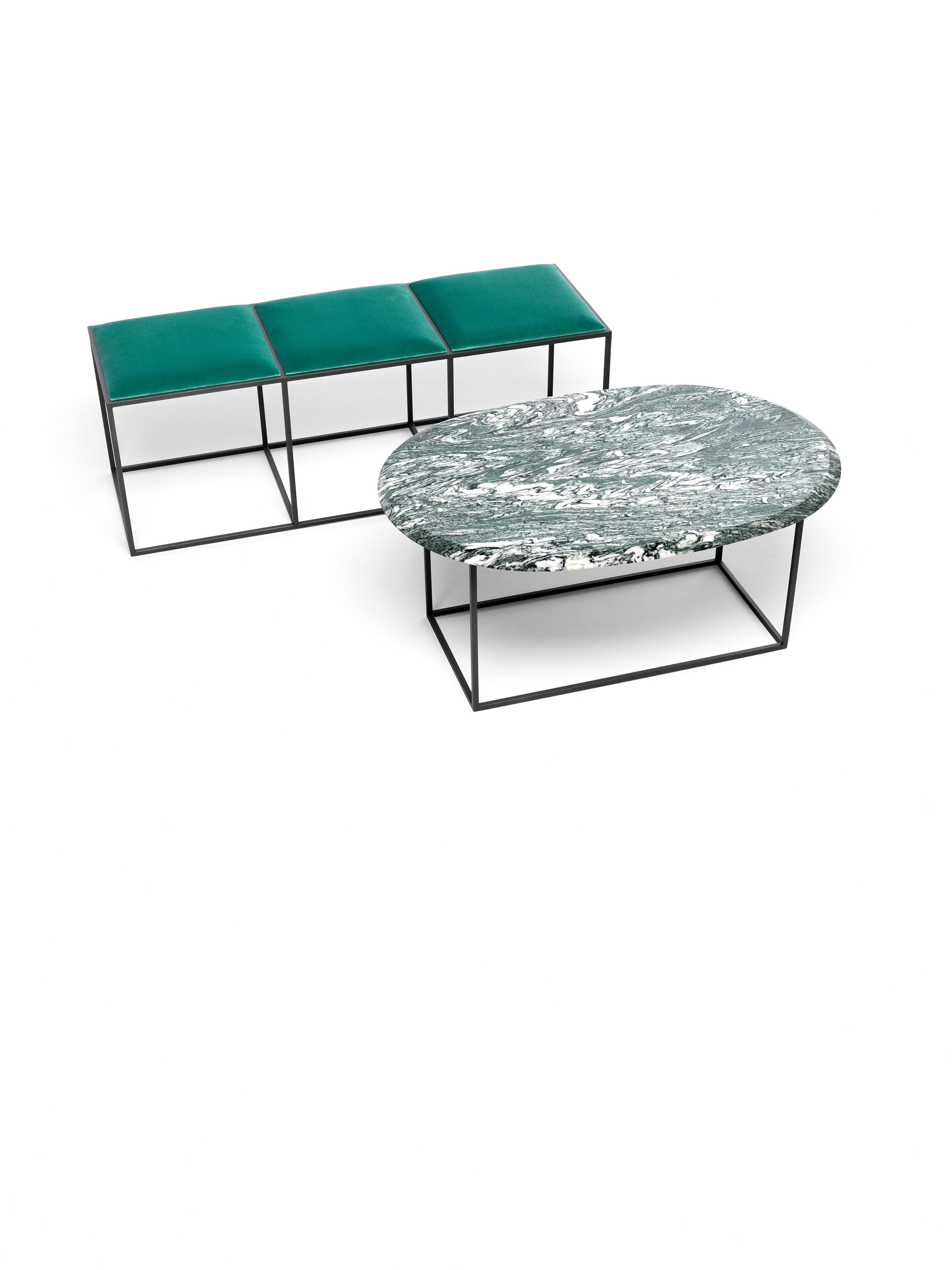 Стальная скамья с бархатным сиденьем EPÒNIMO Gotham ARCH-00099704 - Вид №3