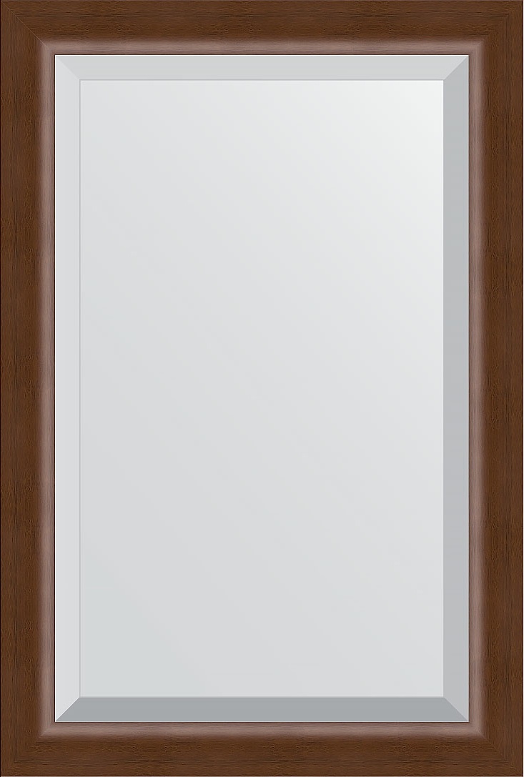 BY 1177 Зеркало с фацетом в багетной раме - орех 65 mm EVOFORM Exclusive