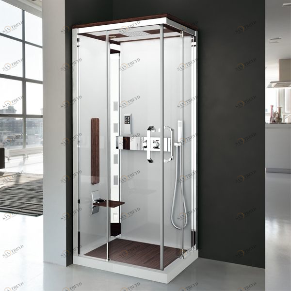 Душевая кабина термостатическая NEXIS 1 A100x80 HYDRO Novellini NEXIS цвета тик, с высоким душевым поддоном и крышей NEXA109ST1F1KANEXA109DT1F1KA