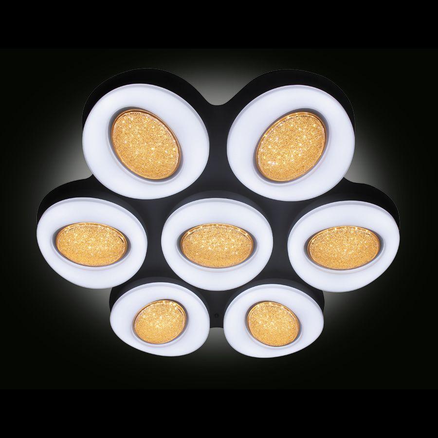 Потолочный светодиодный светильник Ambrella light Orbital Crystal Sand FS1587/7 364W D880*800 AMBRELLA LIGHT ORBITAL CRYSTAL SAND 223541 Белый  - Вид №3