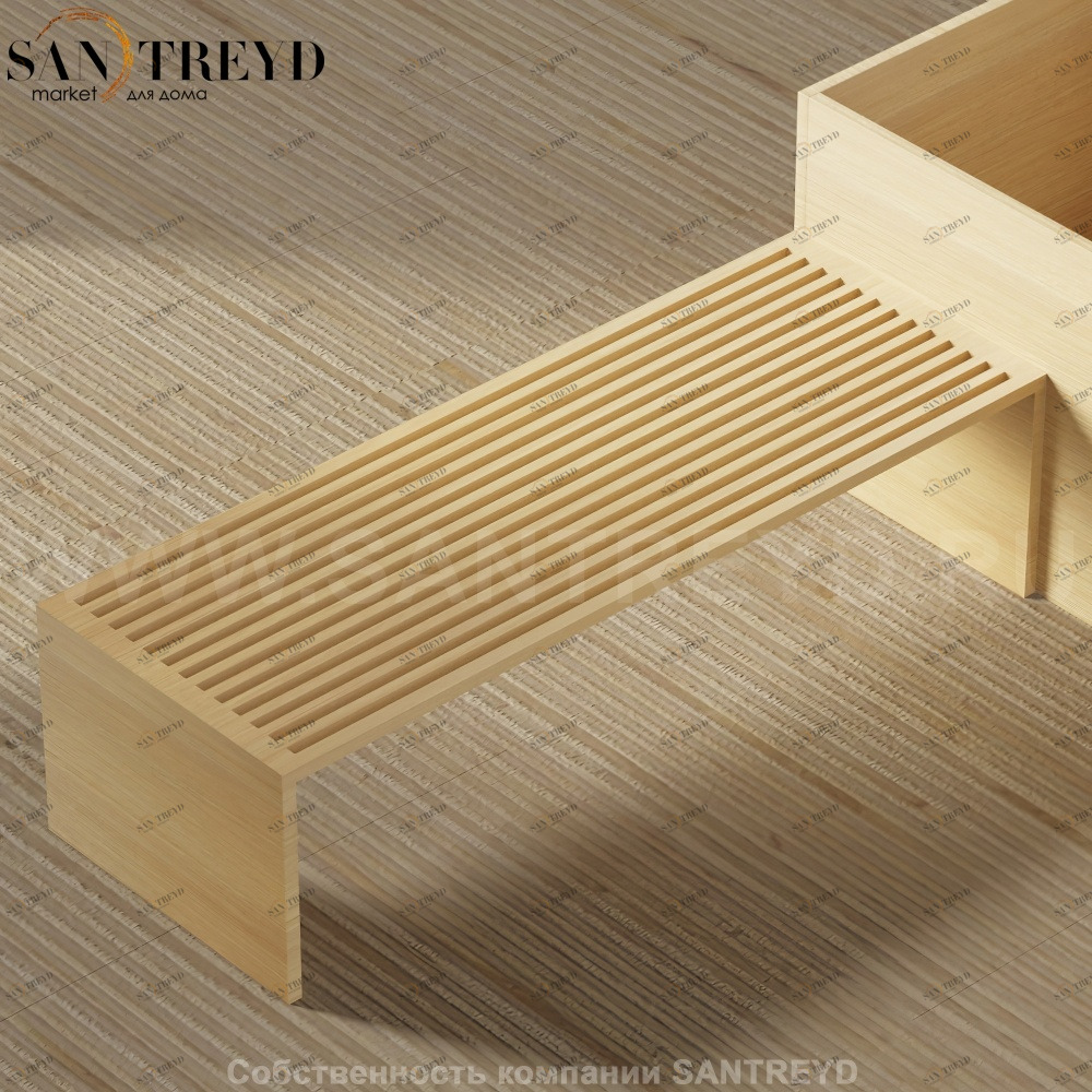 Скамья для ванны WOODLINE V светлый дуб Agape AVAS080912RN