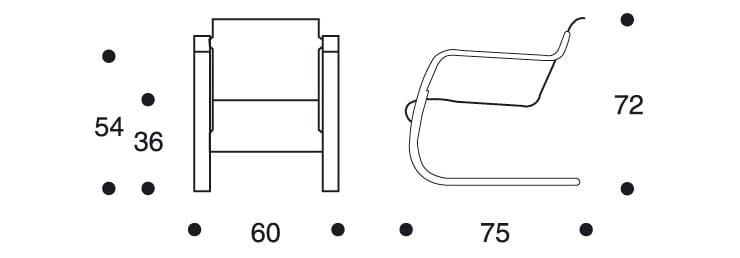 Деревянный консольный стул с подлокотниками Artek 42 “SMALL PAIMIO” ARCH-00014271 - Вид №2
