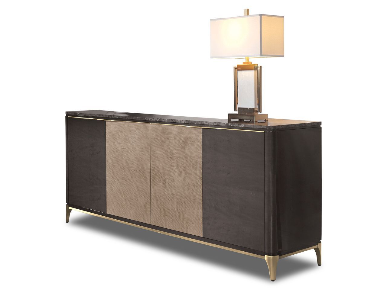 Мебель из дерева и кожи с распашными дверями и мраморной столешницей Hurtado Evolution ARCH-00104089