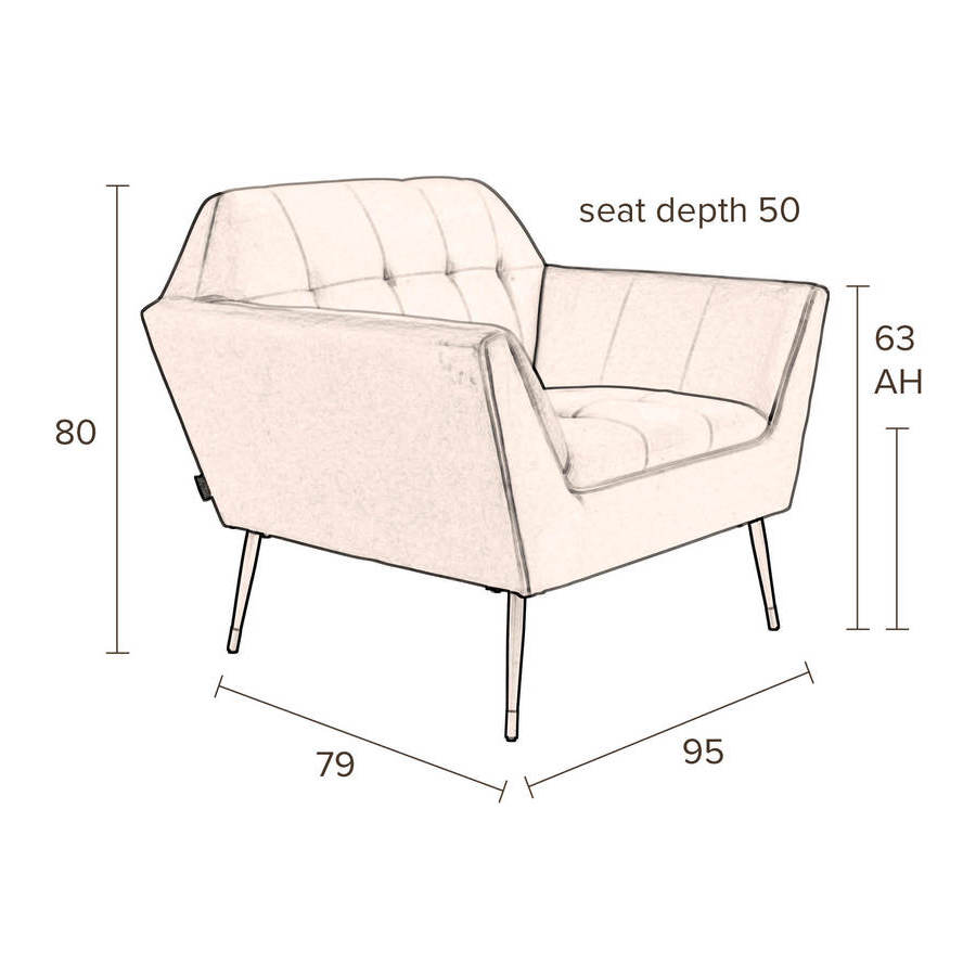 Кресло Kate розовое низкое под бархат Dutchbone 3100061 - Вид №9
