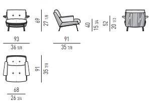 Minotti Кожаное кресло с деревянным корпусом, оснащенное подлокотниками Daiki sun-id-1428707 - Вид №4
