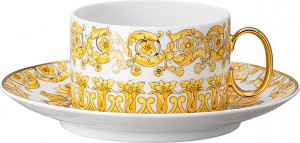 10649018 Rosenthal Versace Чашка чайная с блюдцем Rosenthal Versace Медуза Рапсодия 200мл, фарфор Фарфор