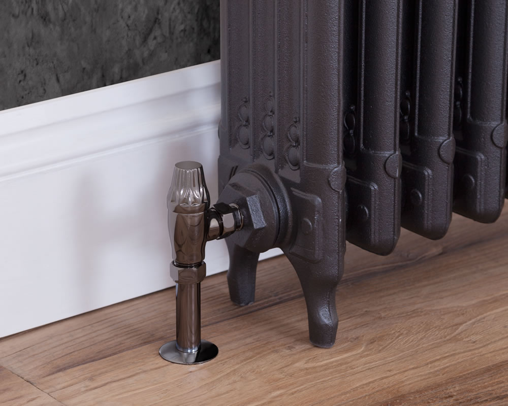 HAN003 Впускной термостатический клапан радиатора Crocus Wheel 15 мм (черный никель) Сarronheating  - Вид №3