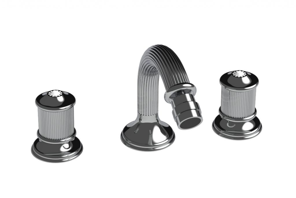 24503 / СТ-РБ Смеситель для биде на три отверстия со сливом clic-clac. Bongio Royale80 24503/ST-RB