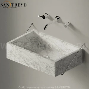 ACER0730SCARRARA Подвесная раковина настенная прямоугольная Agape  белая