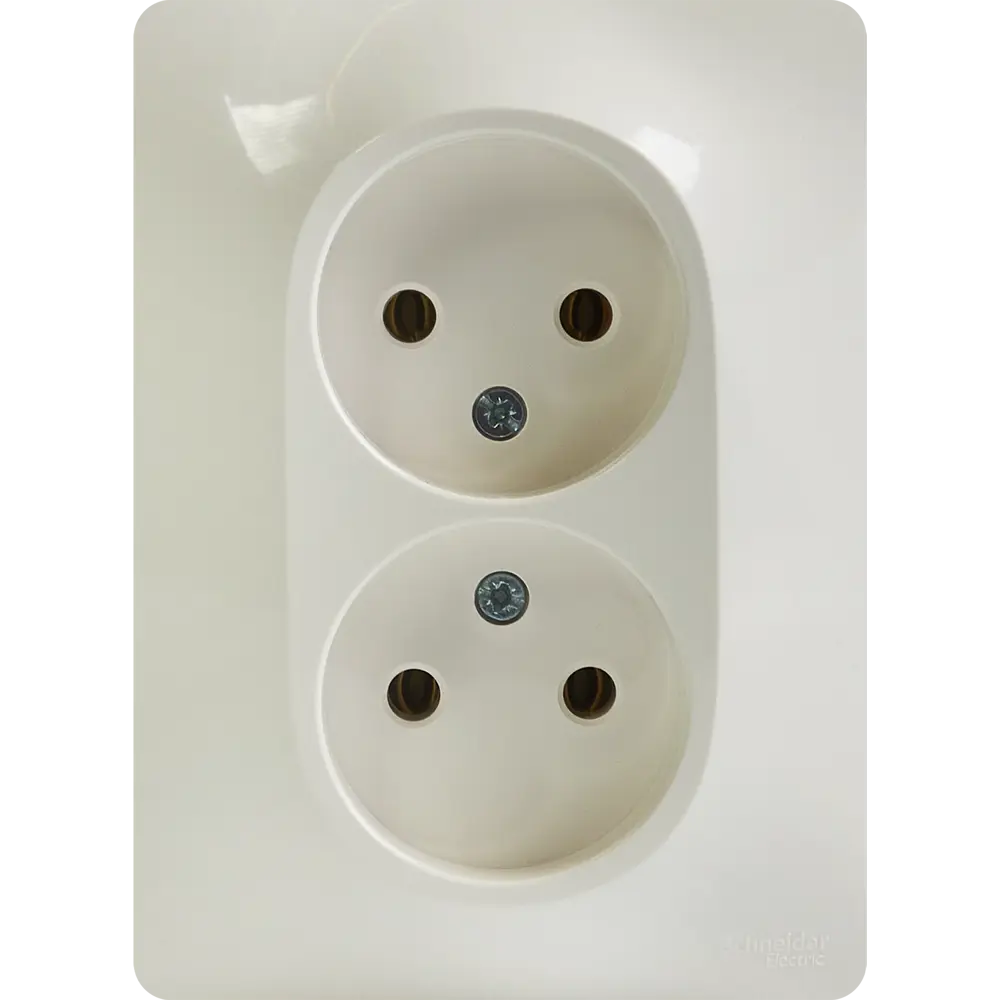 Розетка двойная встраиваемая Systeme Electric Glossa без заземления в сборе цвет молочный 86710174 STLM-2197342