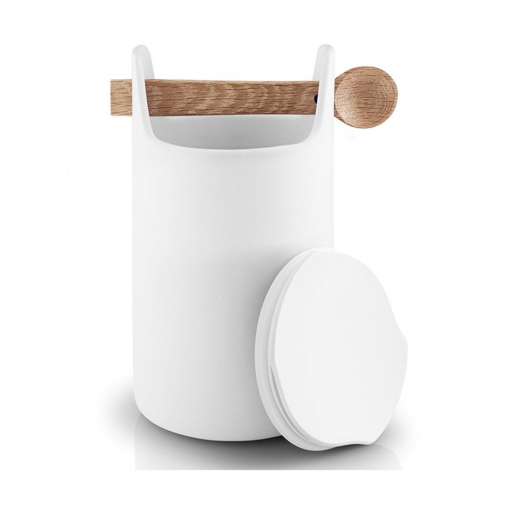 EVA SOLO 520427 Емкость для хранения с ложкой, 20 см Керамика, пластик, дуб  - Вид №2