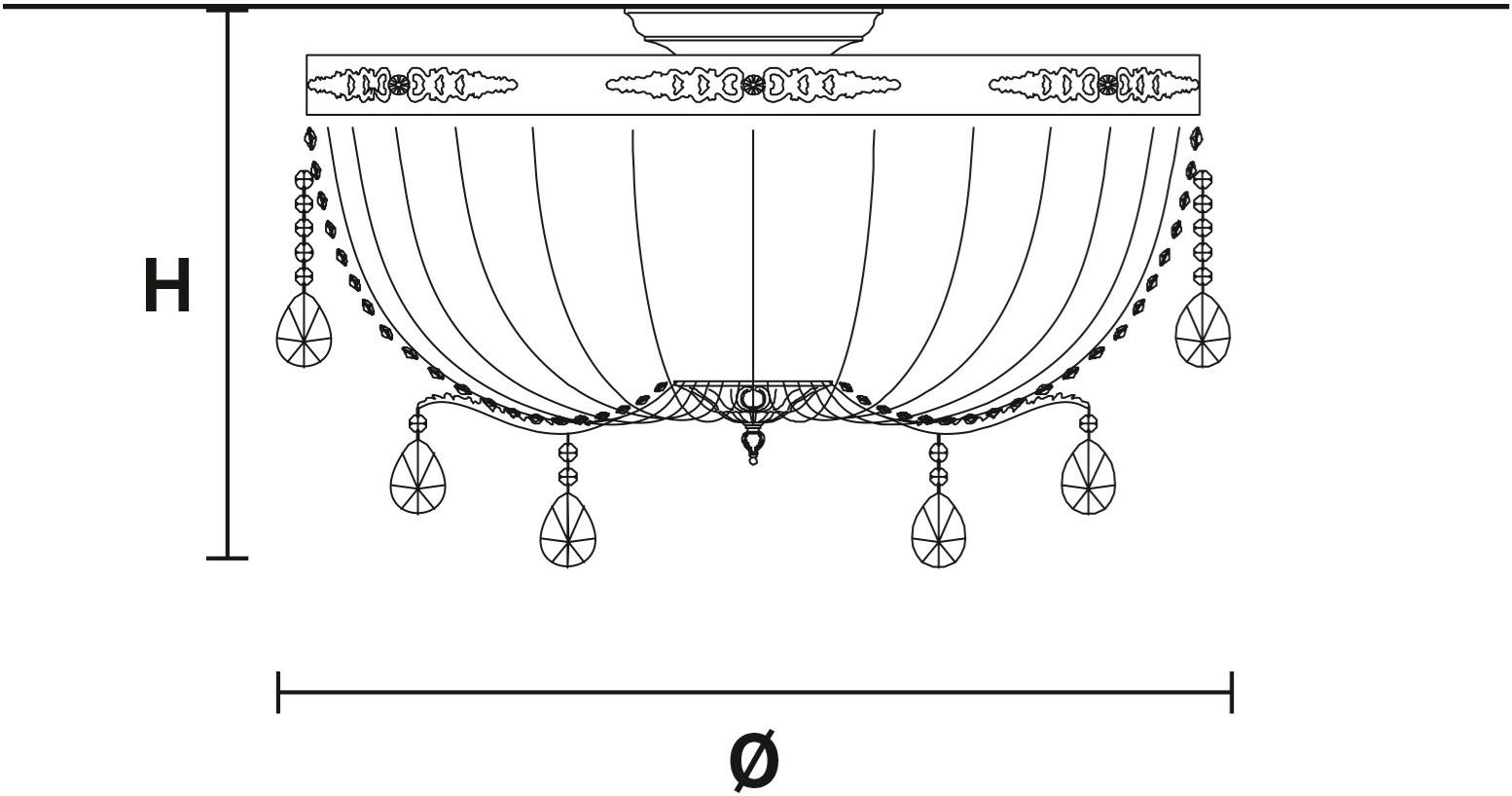 Masiero Потолочный светильник из металла с кристаллами Acantia sun-id-1414950 - Вид №2