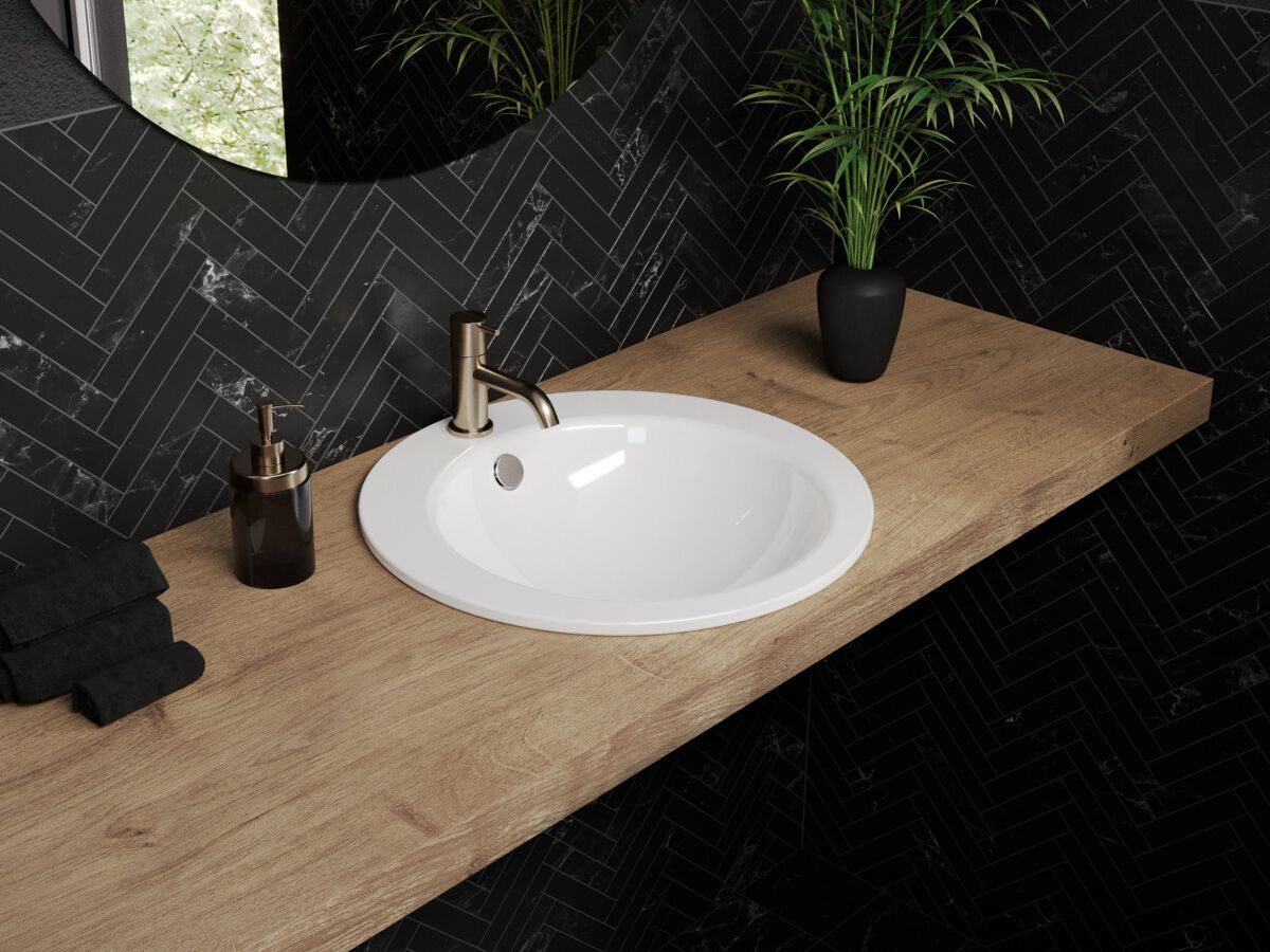 Эмалированная сталь круглый надземный встраиваемый умывальник KALDEWEI Object R ARCH-00031208 - Вид №1