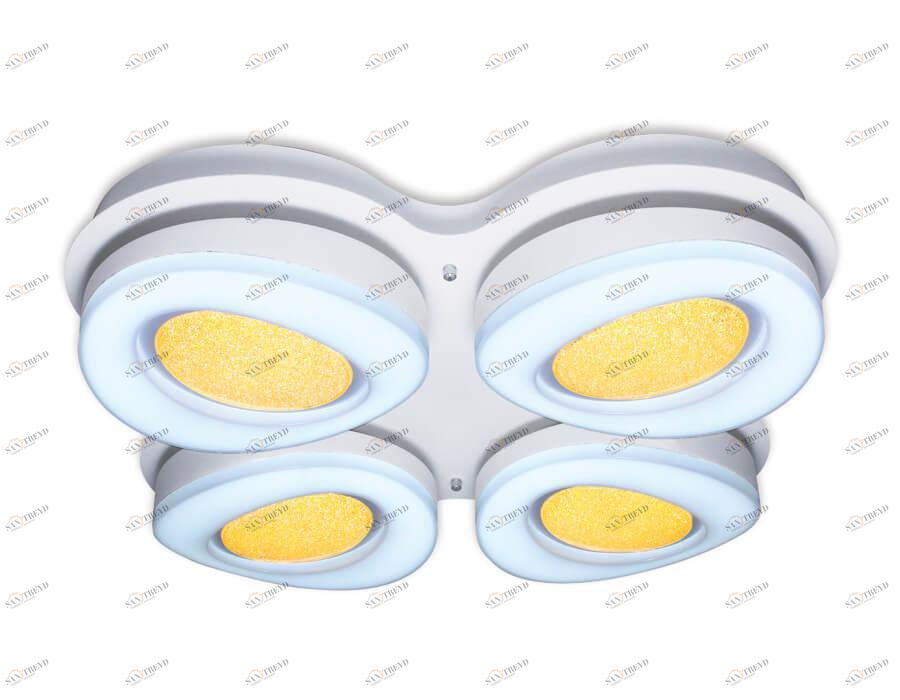 Потолочный светильник светодиодный белый Orbital Crystal Sand FS1584/4 208W D585*585 AMBRELLA LIGHT ORBITAL CRYSTAL SAND 00-3890583 Белый 