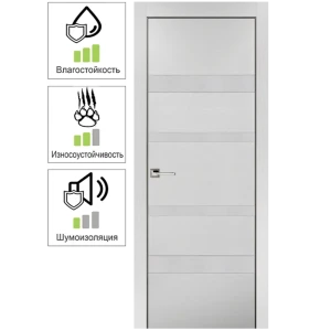 Дверь межкомнатная Белиз глухая ПВХ цвет дуб белый 60x200 см (с замком и петлями)