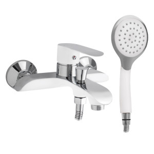 GFmark - Смеситель в ванную, шаровый, короткий излив комбинированный, с белой эмалью, код: 5210