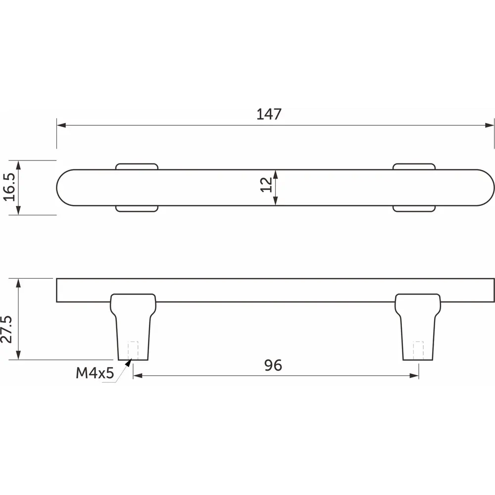 Мебельная ручка-рейлинг Grafit серебро 96 мм AKS STLM-2140117 - Вид №5