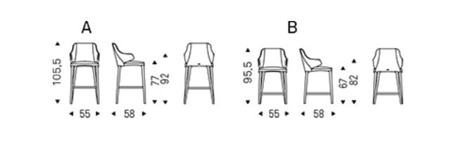 Высокий кожаный мягкий стул Cattelan italia Ванда ARCH-00106864 - Вид №2