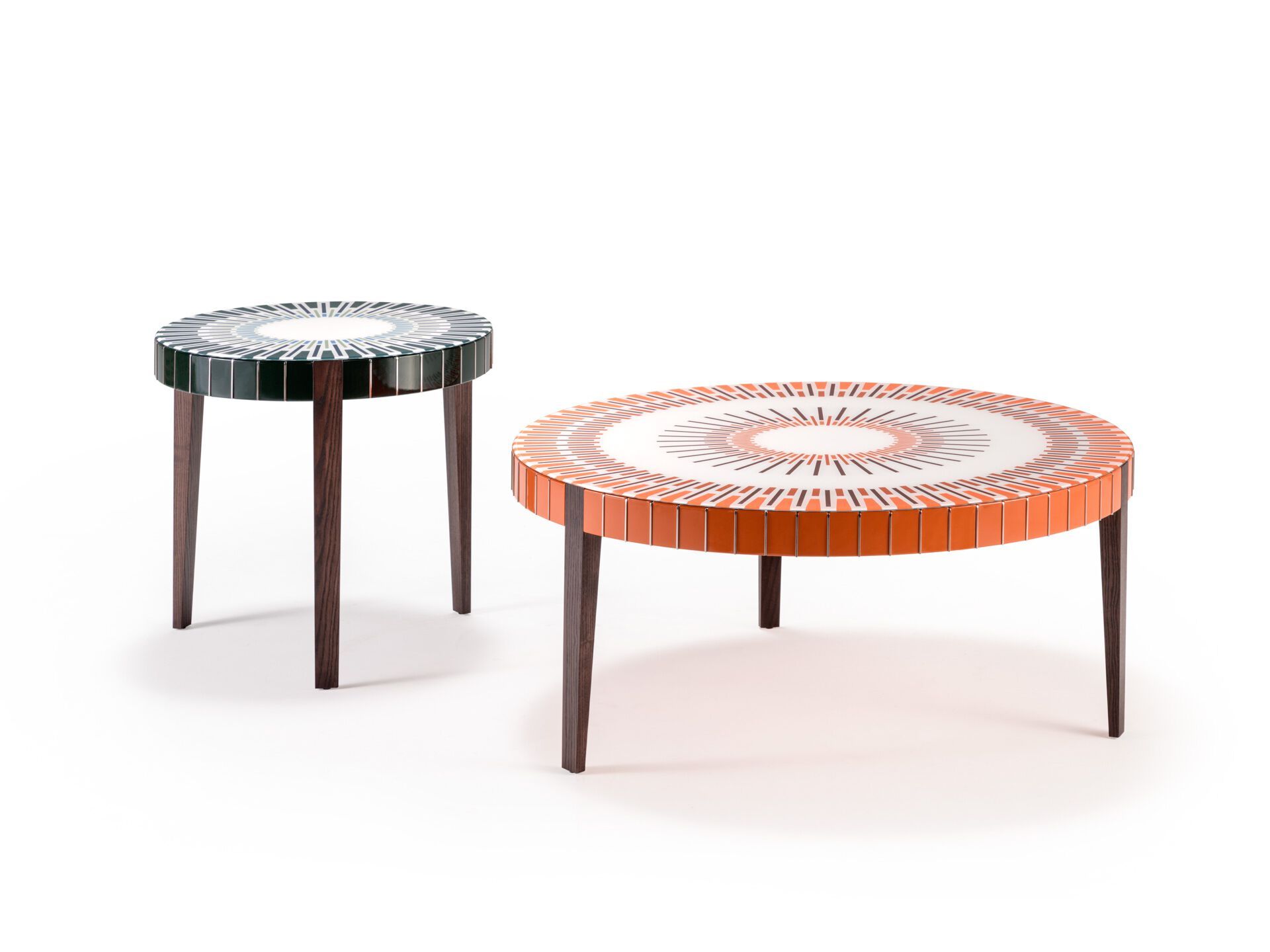 Круглый деревянный и стеклянный журнальный столик REFLEX Sun ARCH-00022488