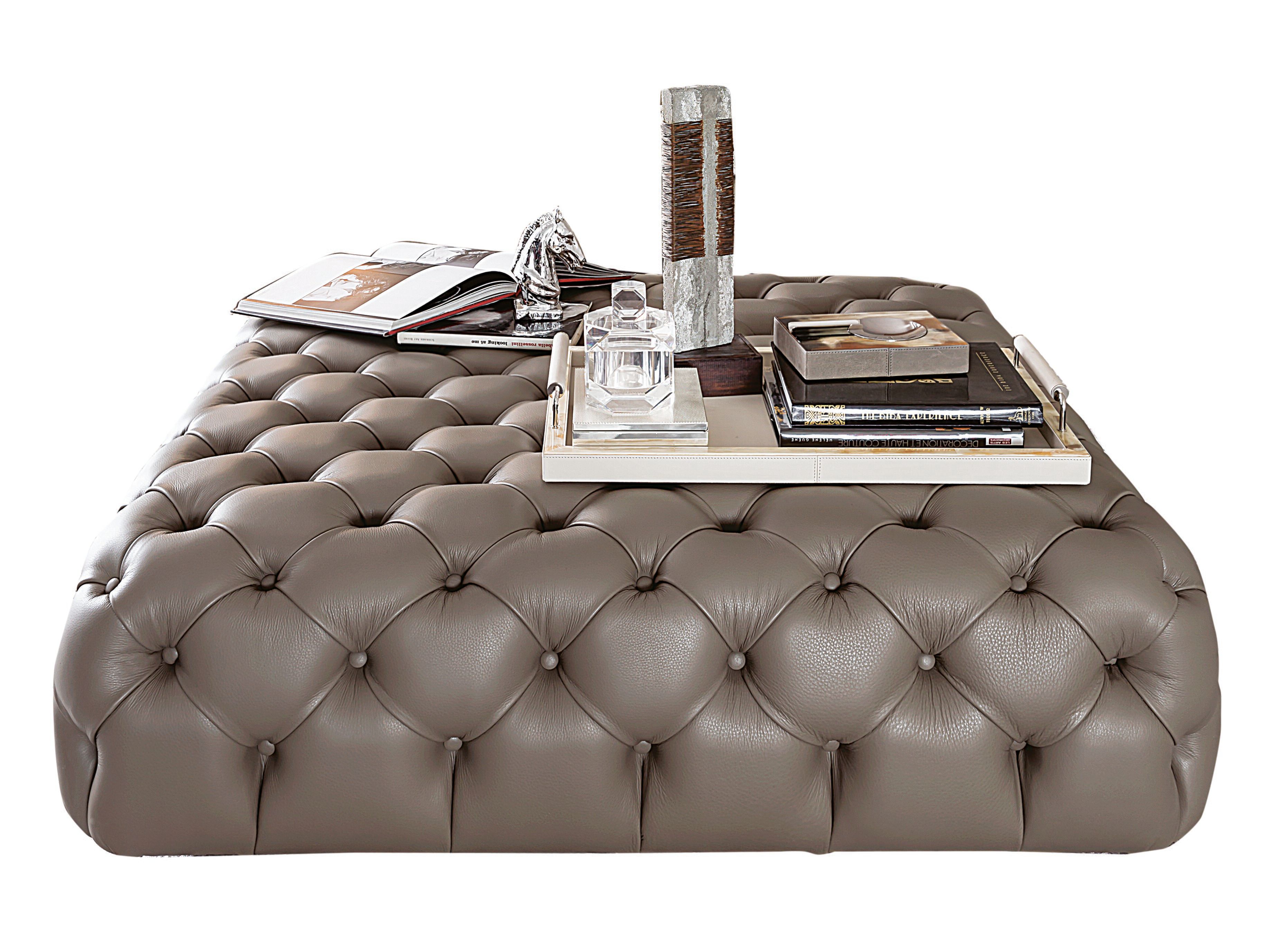 Квадратный кожаный пуф с Капитоном Casamilano HYATT 120 ARCH-00043156