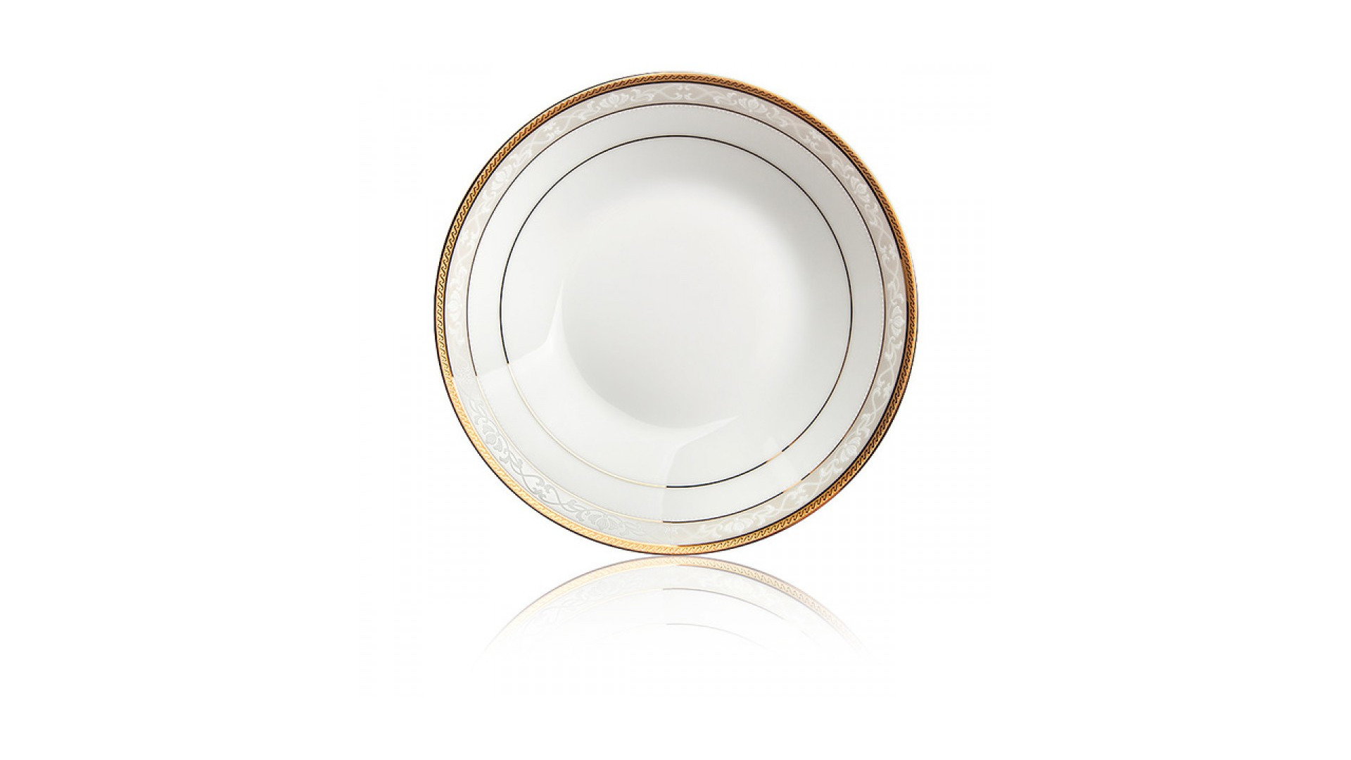 10665334 Noritake Набор из 6 тарелок суповых Noritake "Хэмпшир, золотой кант" 23см Фарфор  - Вид №1