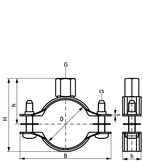 33035137 2S Хомуты без вкладыша (M8/10) для изолированных, стальных, медных, чугунных и пластиковых (многослойных) труб walraven  - Вид №1