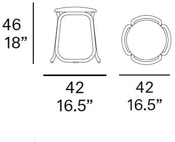 EXPORMIM Низкий садовый табурет из ротанга  T087  - Вид №9