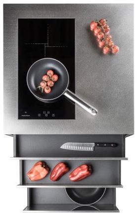 JOKODOMUS Отдельностоящий кухонный модуль из нержавеющей стали с ящиками для варочной панели Ono sun-id-1384649 - Вид №3