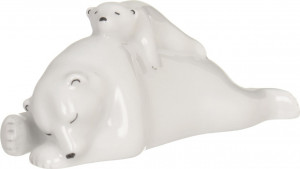 10544587 Императорский фарфоровый завод Скульптура "Медведица с медвежонком" Фарфор твердый