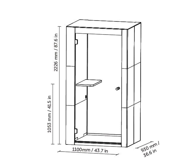 Одноместная акустическая офисная кабина со встроенным освещением SilentLab SPARK ARCH-00150225 - Вид №7
