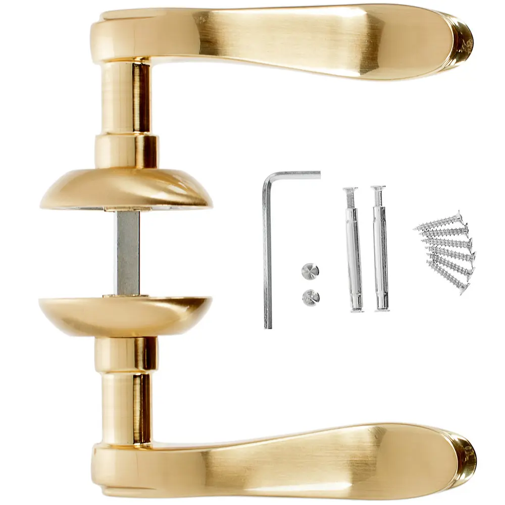 Ручки дверные на розетке Inspire ZC-17-C1, цвет матовое золото 18582272 STLM-2007915 Santreyd  - Вид №2